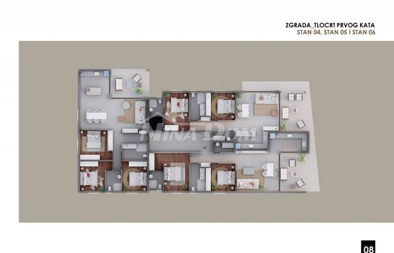 Apartmán v prvním patře, dvě ložnice, v blízkosti moře a pláže S6 - 5