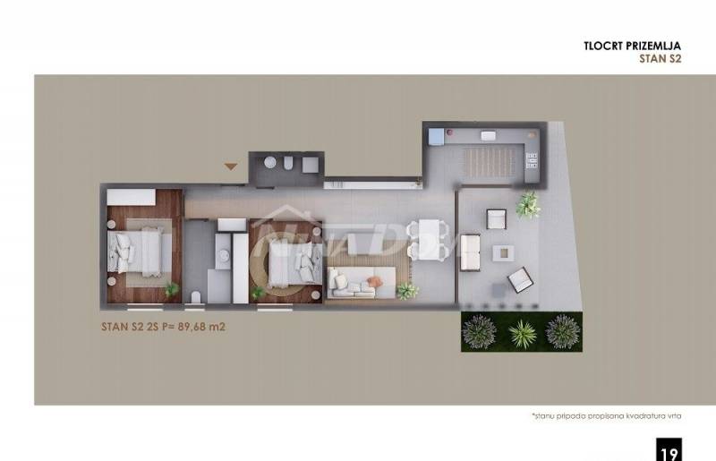 Přízemní apartmán se zahradou, v blízkosti moře a pláže S2 - 5