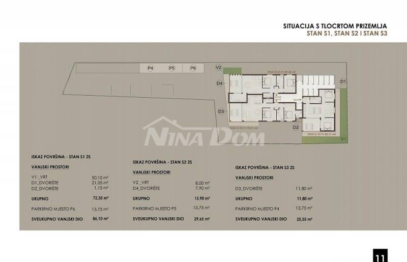 Přízemní apartmán se zahradou, v blízkosti moře a pláže S2 - 6