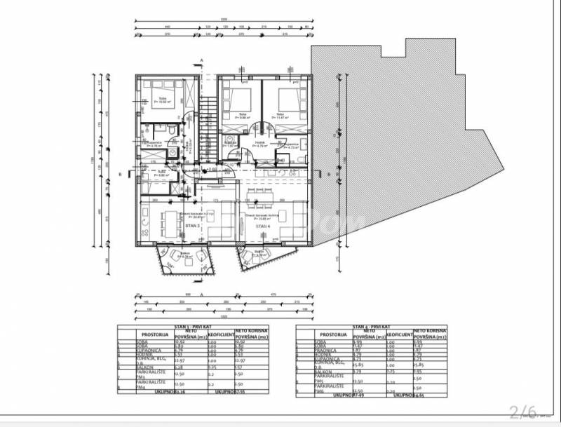 Dvoupokojový apartmán v prvním patře, v blízkosti centra, 400 metrů od pláže Jadro - 2