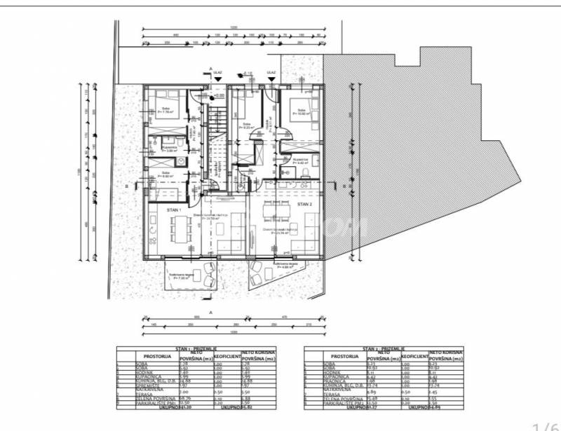 Dvoupokojový apartmán, přízemí, blízko centra, 400 metrů od pláže Jadro - 2