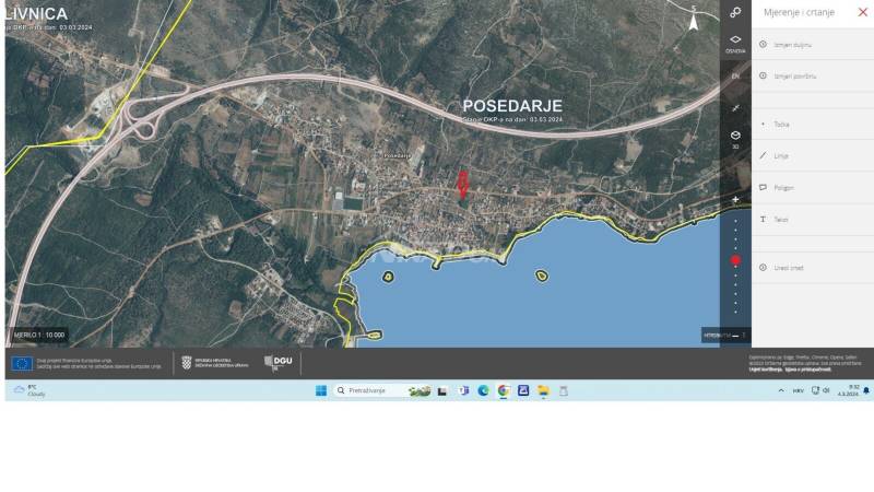 Stavební pozemek v Posedarje, 600m od moře s panoramatickým výhledem - 2