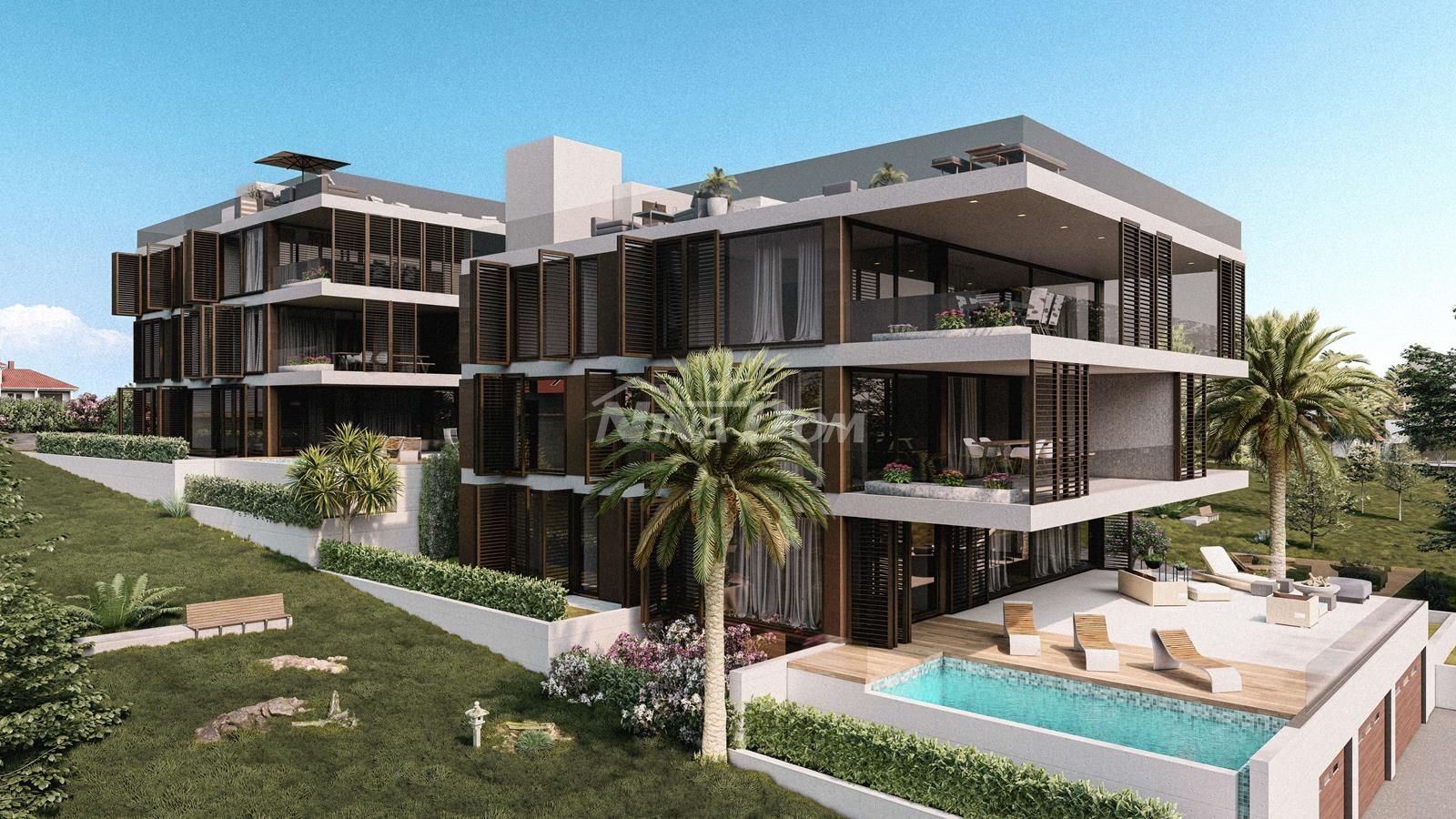 Luxusní dvoupokojový apartmán s výhledem na moře v Kožin